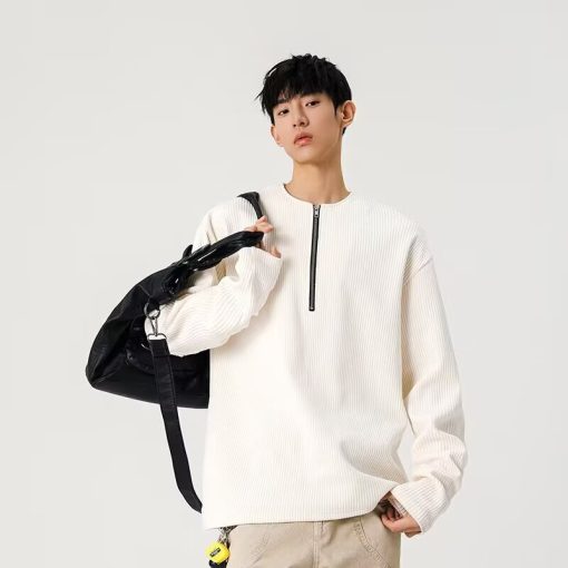 헨리넥 반집업 맨투맨 봄가을 코듀로이 긴팔